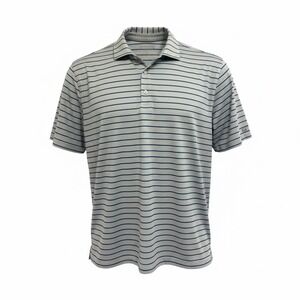 Jim Nantz by Vineyard Vines Polo Mens Large white/Blue Striped Shirt (R8)